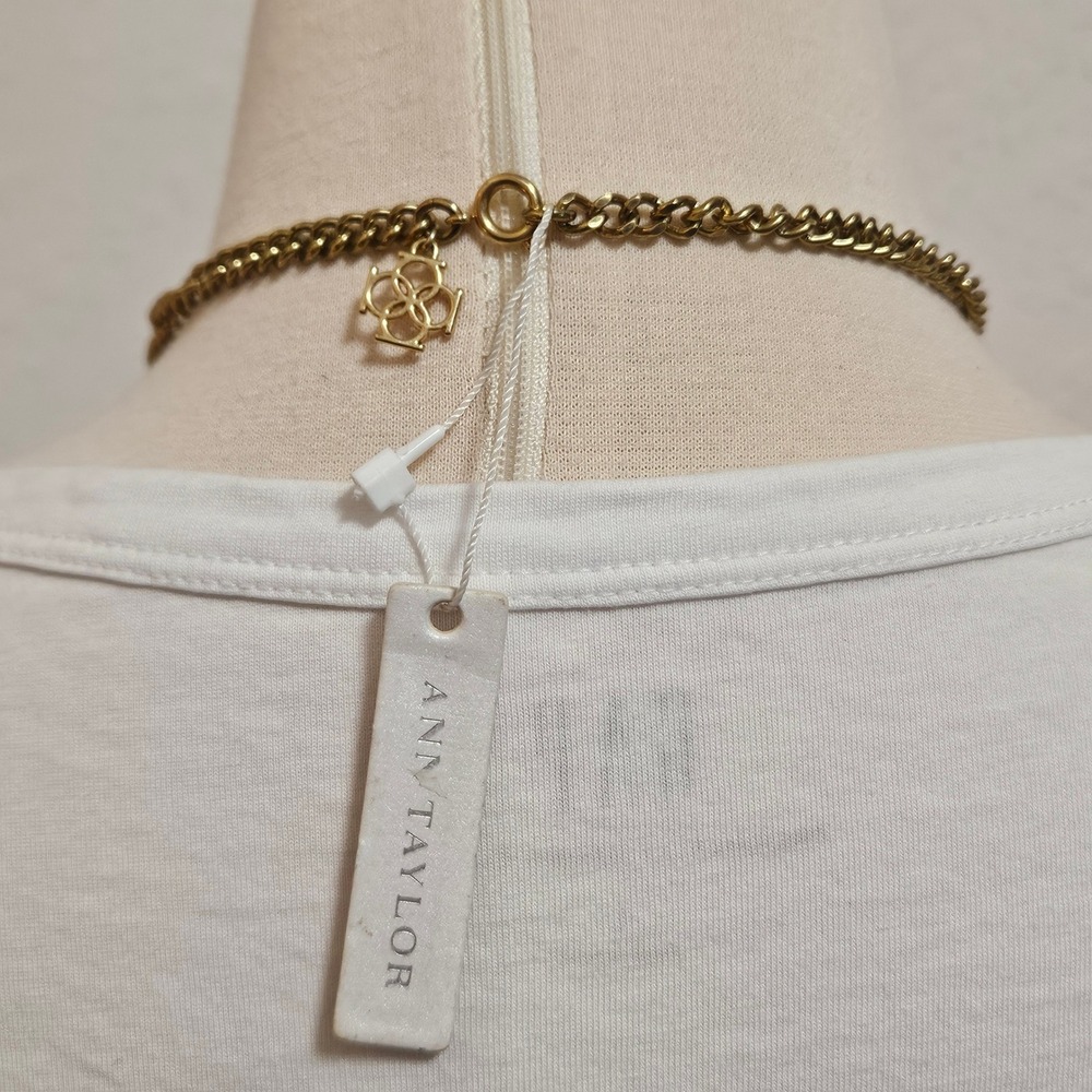 Ann Taylor Gold Tone Chain Necklace Long Minimalist Statement Jewelry‎ NWT - Picture 3 of 5